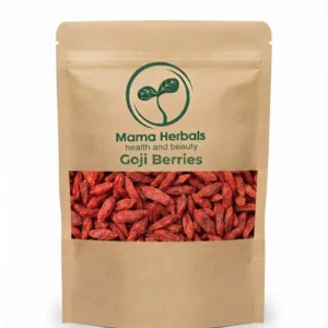 Bright orange-red Mama Herbals dried goji berries.