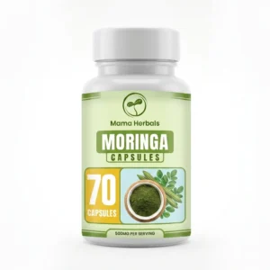 Mama Herbals Moringa superfood capsules bottle.