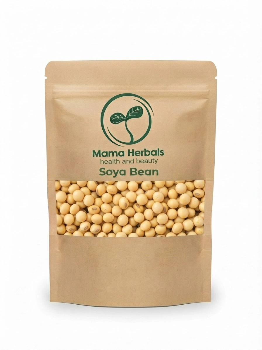 Raw, premium Mama Herbals Soya Beans in a natural setting.