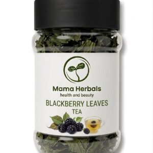 Dried, crushed green Mama Herbals blackberry leaves.
