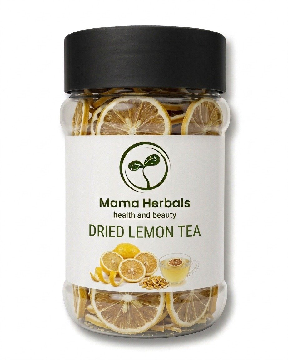 Round, golden-yellow Mama Herbals dried lemon slices.